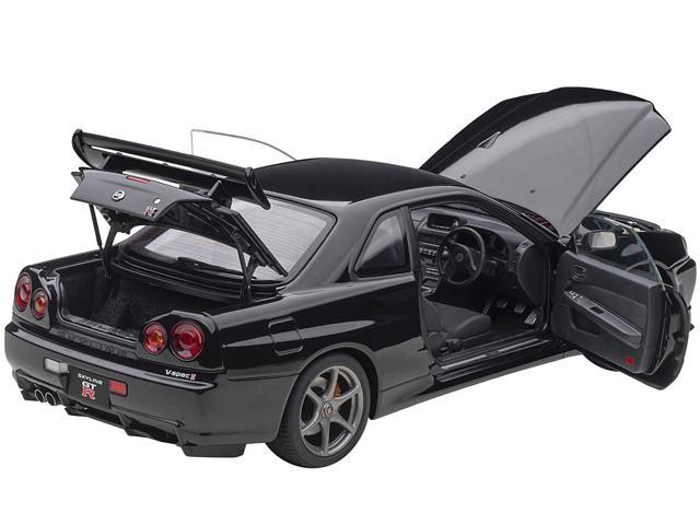 Nissan Skyline GT-R (R34) V-Spec II RHD (Right Hand Drive) Black Pearl 1/18  Model Car by Autoart