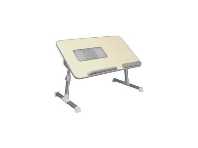 aluratek adjustable ergonomic laptop cooling table with fan act01f