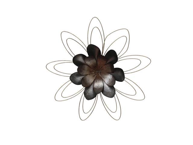 Benzara Bm190523 Decorative Rustic Finish Metal Flower