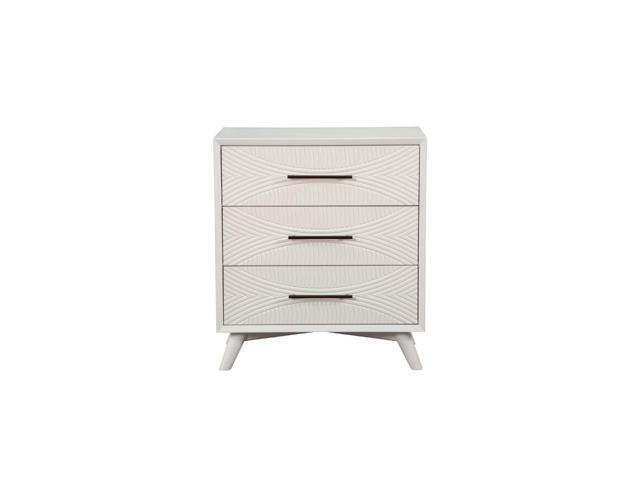 Benzara Bm186169 Three Drawers Mahogany Wood Small Chest