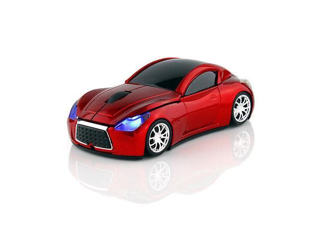 2.4GHz Wireless 1600DPI Limited Edition Infiniti Car Shape Usb Cordless Mouse US Top Racing Sport Car Shape Optical Mouse Mice with Headlight and Tail light Look Amazing Red