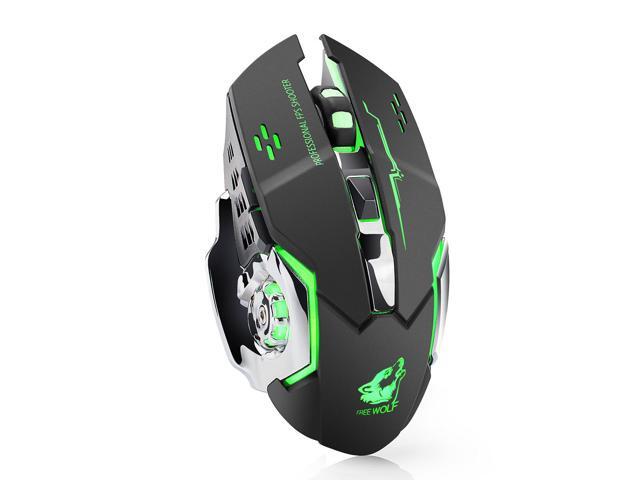 Colorful 7-Color Backlit Breathing Comfortable Gaming Mouse for Computer Desktop Laptop Notebook Computer,Black Rechargeable Wireless Gaming Mouse