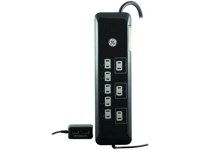 GE 34117 8-outlet Surge Protector With USB Tether 4ft Cord Jas34117 for sale online 