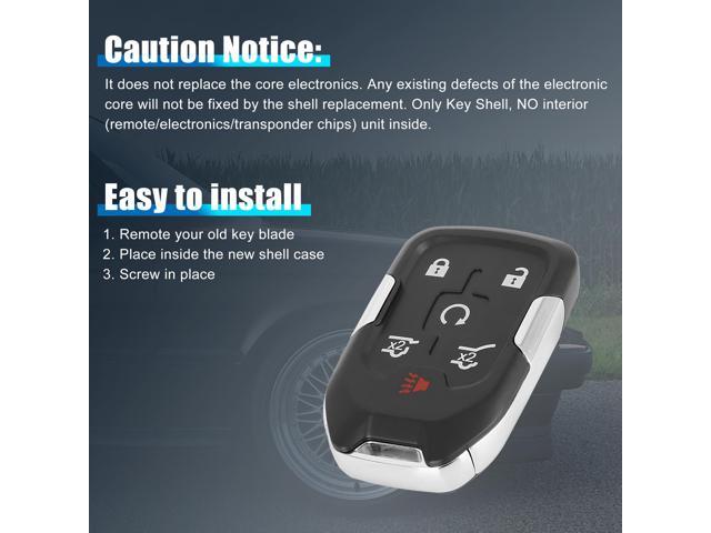 X AUTOHAUX New Car Replacement Keyless Remote Key Fob Shell Case Black 13508280 for GMC Yukon 2014-2018 