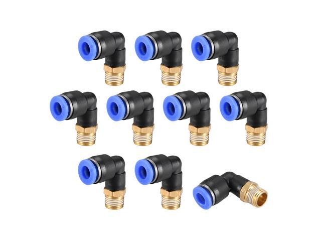 10Pcs Pneumatic Male Elbow Connector Air Push In Fitting Tube 6MM NPT 3/8" 