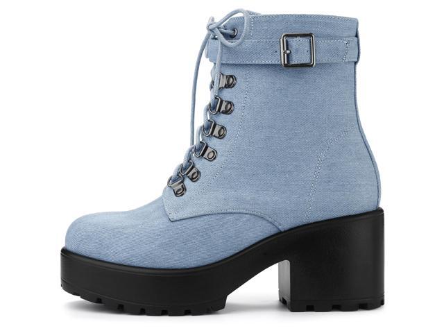 light blue chunky boots