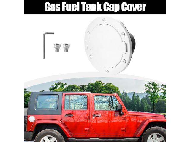 White Aluminum Alloy ABS Gas Fuel Filler Door Cover for Jeep Wrangler JK  JKU Sport Rubicon Sahara Unlimited 2007-2018 Fuel Filler Cover Accessories  