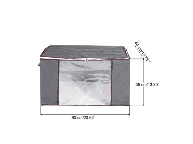 Unique Bargains Foldable Clothes Storage Bins Closet Organizers with Reinforced Handles Blankets Bedding Grey