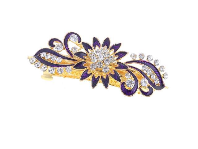 dark purple flower hair clip