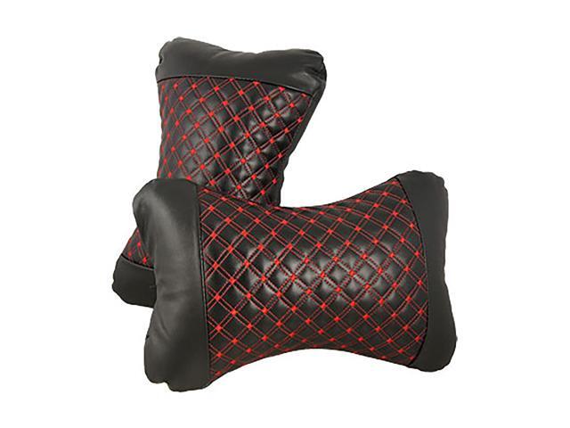 2 Pcs Bone Shaped Head Neck Care Pillows Cushion Black For Car