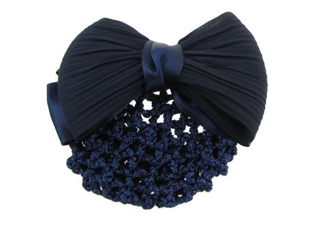 Global Bargains Ladies Ruched Bow Barrette Hair Clip Bun Cover
