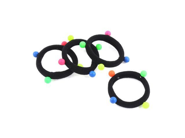 Unique Bargains Black Nylon String Coated Elastic Hair Ties Bands