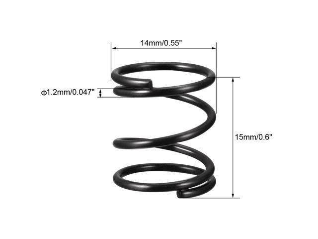 1.2mm Wire Dia 14mm Outer Diameter 15mm Long Compression Springs Black ...