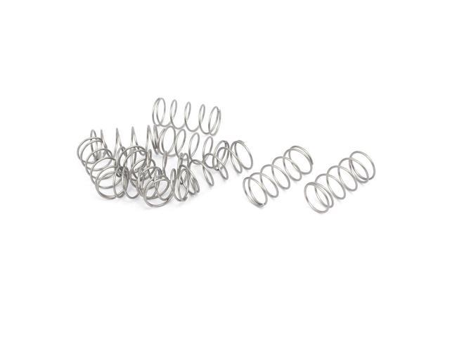 0.8mmx12mmx25mm 304 Stainless Steel Compression Springs Silver Tone 10pcs 