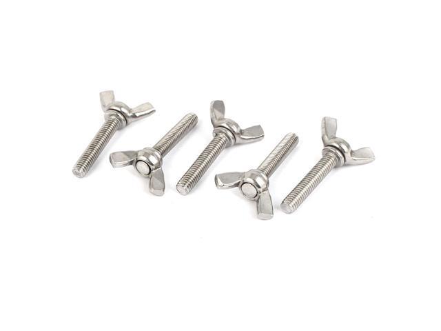 M4x10mm 0.7mm Pitch 304 Stainless Steel Wing Bolt Butterfly Screw 5pcs