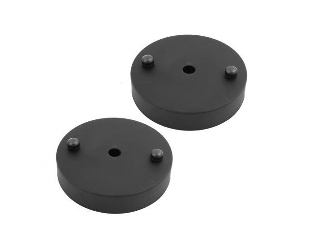 2pcs Ceiling Plate Straight Edge Base Pendant Light Accessories Black 100mmx20mm