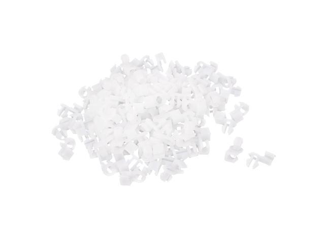 100 Pcs Car Auto White Plastic 8mm Dia Hole Door Lock Fastener Rod