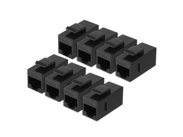 5 Pack White CAT5e Inline Coupler Keystone RJ45 Female Snap-In Jack Insert