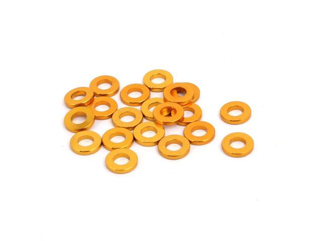 20pcs 1mm Thickness M3 Aluminum Alloy Flat Fender Screw Washer Red 