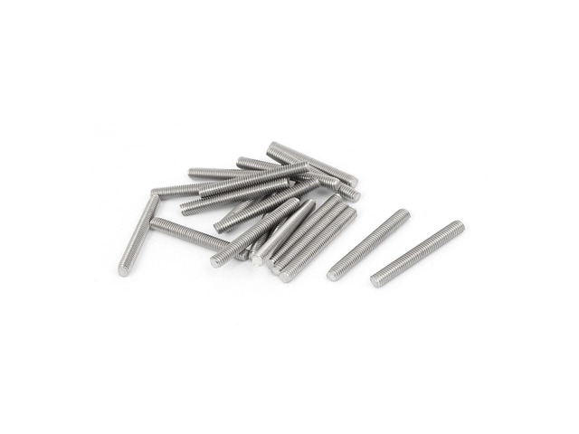 M3 Rod M3 x 25mm 0.5mm Pitch 304 Stainless Steel Fully Threaded Rods Silver ...