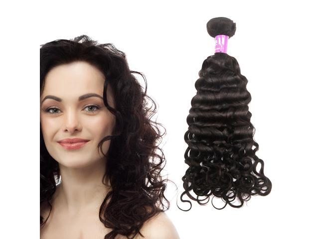 Human Hair 16 Water Wave Curly 1 Bundles Brazilian Weave Hair