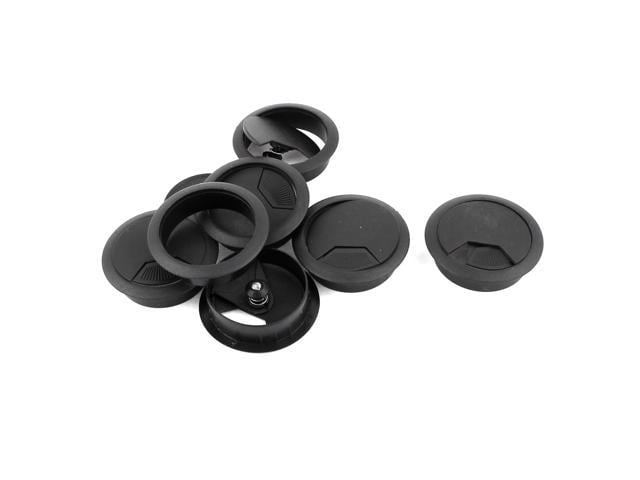 7 Pcs 60 X 50mm Dia Desk Wire Cord Cable Grommets Hole Black