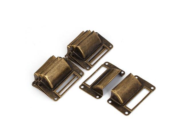 Library Post Office File Drawer Pulls Label Holder Bronze Tone