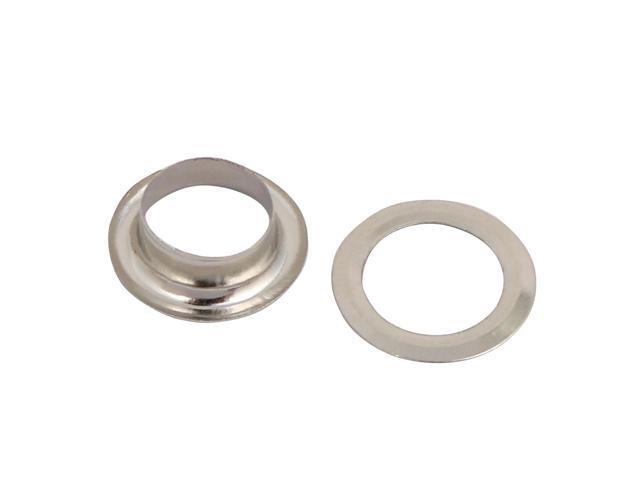 uxcell100pcs 4.5mm Iron Eyelet Grommets Silver Tone w Washers for Clothes Leather