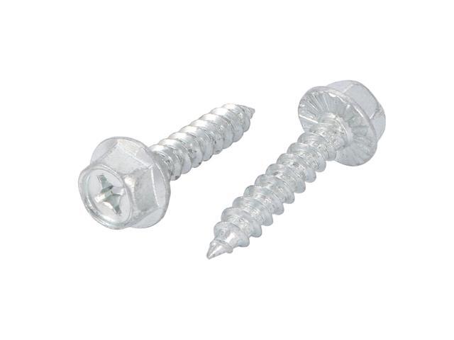 2Pcs M8x30mm Iron Self-Tapping Philips Drive Serrated Flange Hex Head Screw