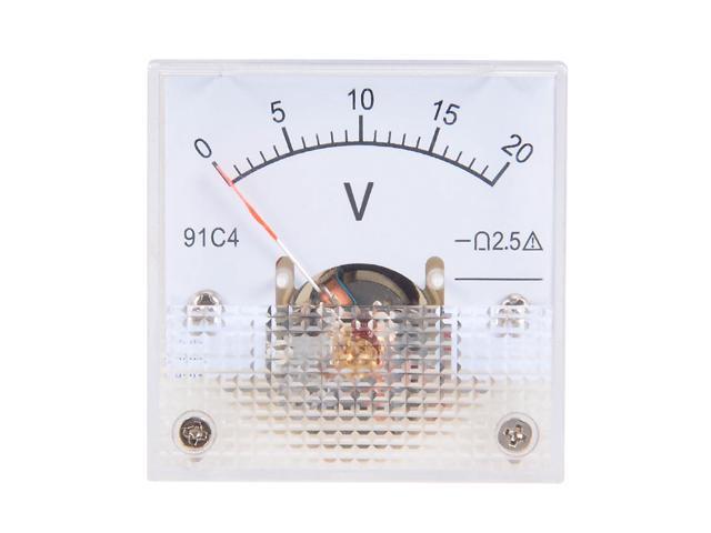 Unique Bargains DC 0-20V Analog Panel Voltage Gauge Volt Meter 91C4 2.5% Error Margin