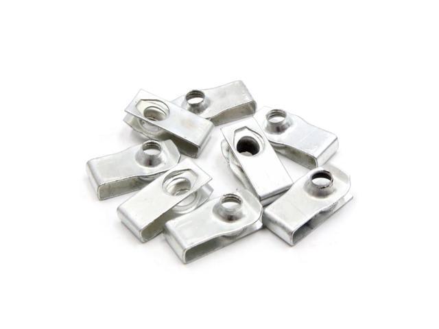 8Pcs 6mm Thread Hole Metal Rivets Car Bumper Fender Clips Retainers Black