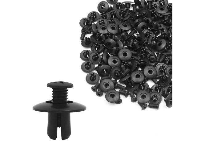 100 x 9mm Hole Dia Plastic Rivets Fastener Push Clips Black for Car Auto Fender
