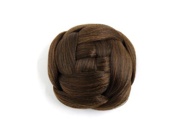 Synthetic Clip In Braided Hair Bun Chignon Donut Ponytail