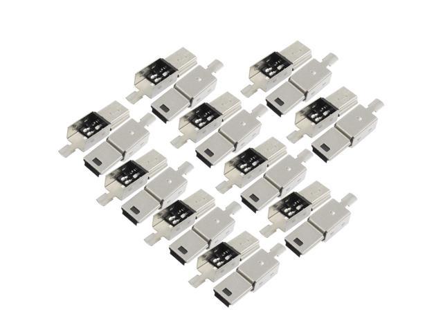 Unique Bargains 20 Pcs Mini USB 5 Pin Type B Male Connector Port Solder Plug Jack