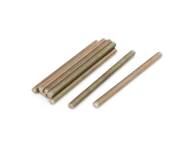 Global Bargains 1.25mm Pitch M8 x 110mm Male Threaded All Thread Rod Bar Stud Bronze Tone 10Pcs