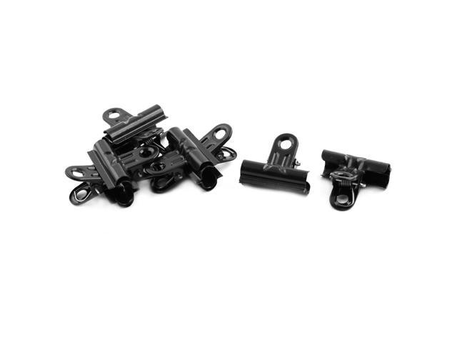 Office Metal Document Invoice Paper Clamp Ticket Binder Clip Black 6pcs