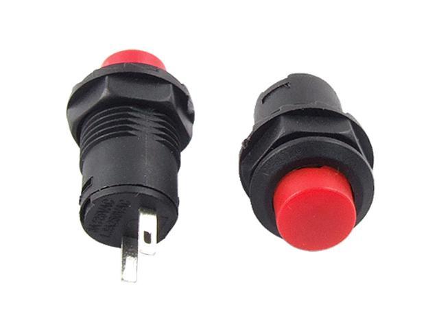 2 x Red Off- Momentary Square Push Button Switch 12mm SPST On 