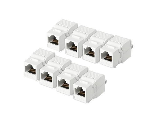 8x RJ45 8P8C Straight Inline Coupler Connector Ethernet Network LAN Cable Beige
