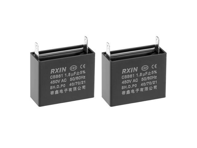 2X CBB61 450VAC 8UF METALLIZED CAPACITOR FOR MOTOR START-UP CEILING FAN