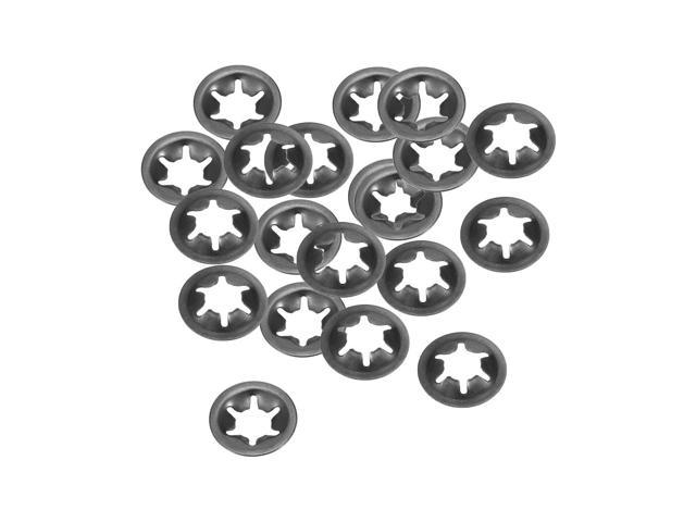 Internal Tooth Lock Washers Push On Locking Speed Clip 16mm O.D uxcell M6 Starlock Washer 5.5mm I.D Pack of 60 65Mn Black Oxide Finish 