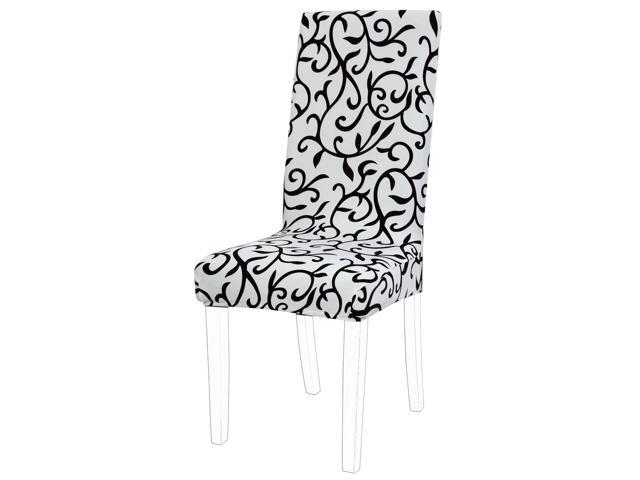 Stretch Spandex Short Dining Chair Covers Slipcover Parson Chair Covers White Black Newegg Com