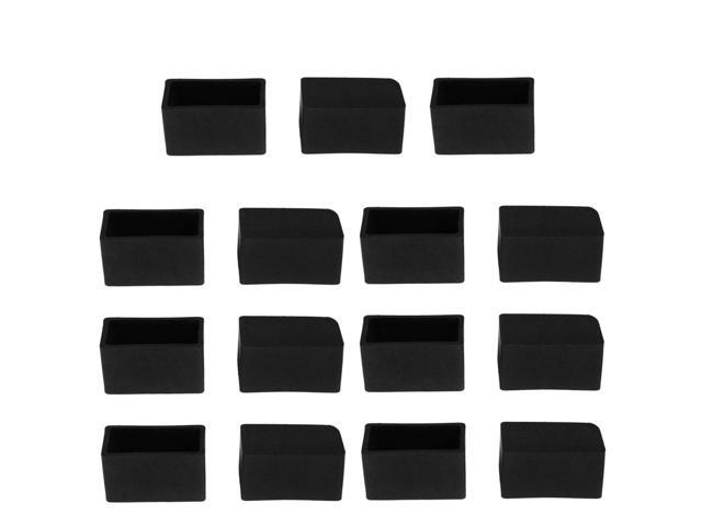 Rectangle Pvc Chair Leg Cap End Tip Feet Cover Furniture Glide Table Floor Protector 15pcs 0 79 X 1 57 20x40mm Inner Size Reduce Noise Prevent