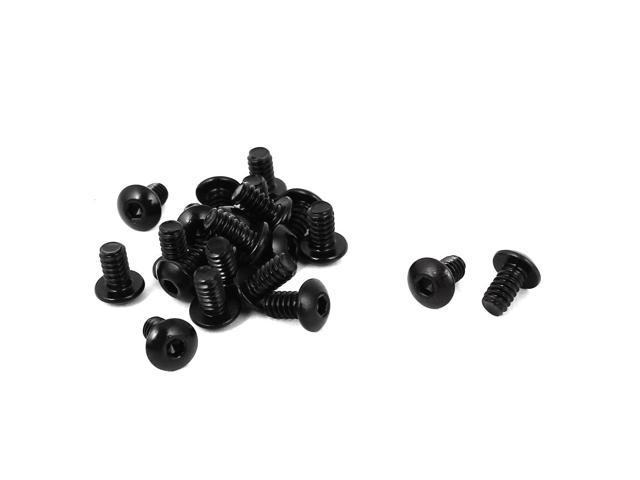 Unique Bargains #6-32 x 1/4" UNC 10.9 Alloy Steel Hex Socket Button Head Screws Black 20 Pcs