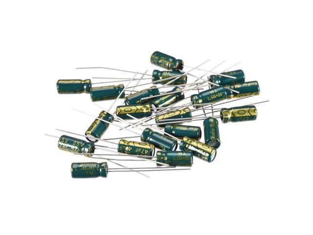 Aluminum Radial Electrolytic Capacitor Low Esr 47uf 25v 105 Celsius 