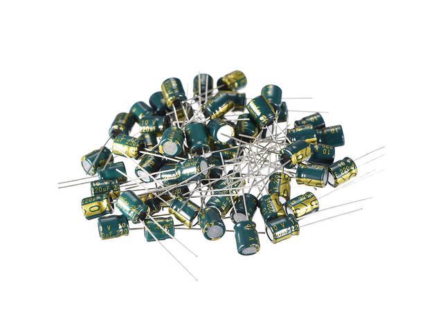 Aluminum Radial Electrolytic Capacitor Low Esr Green With 2uf 10v 105 Celsius Life 3000h 6 X 8 Mm High Ripple Current Low Impedance 50pcs Newegg Com