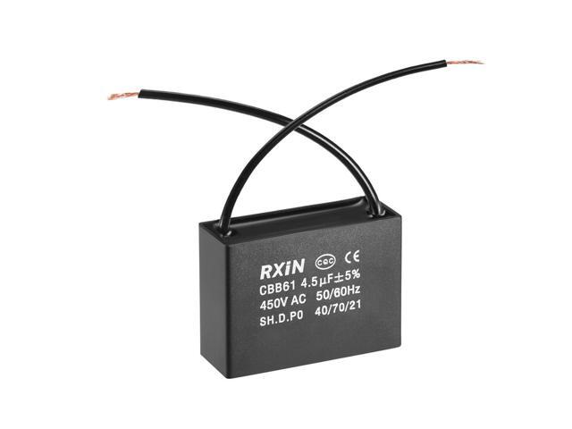 Cbb61 Run Capacitor 450v Ac 4 5uf 2 Cable Metallized