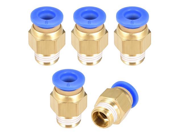 5pcs Male Straight Connector Tube OD 6MM to M8 x 1 Thread Quick Fitting 