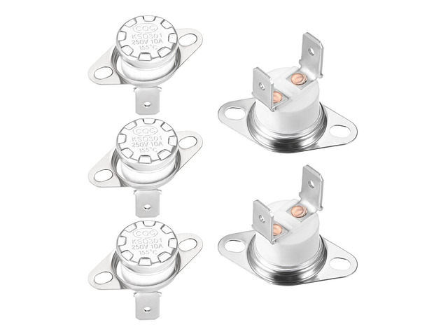 2x KSD301 Temperature Thermostat Thermal Switch - 250V 10A NO / NC Thermo Switch