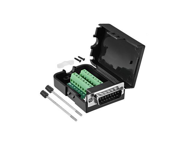 DB15 RS232 Serial to Terminal Female Adapter Connector Breakout Board DIN Rail 