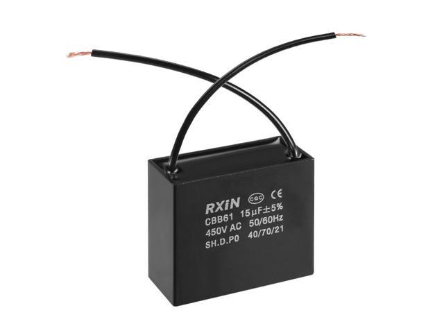 Cbb61 Run Capacitor 450v Ac 15uf 2 Wires Metallized Polypropylene